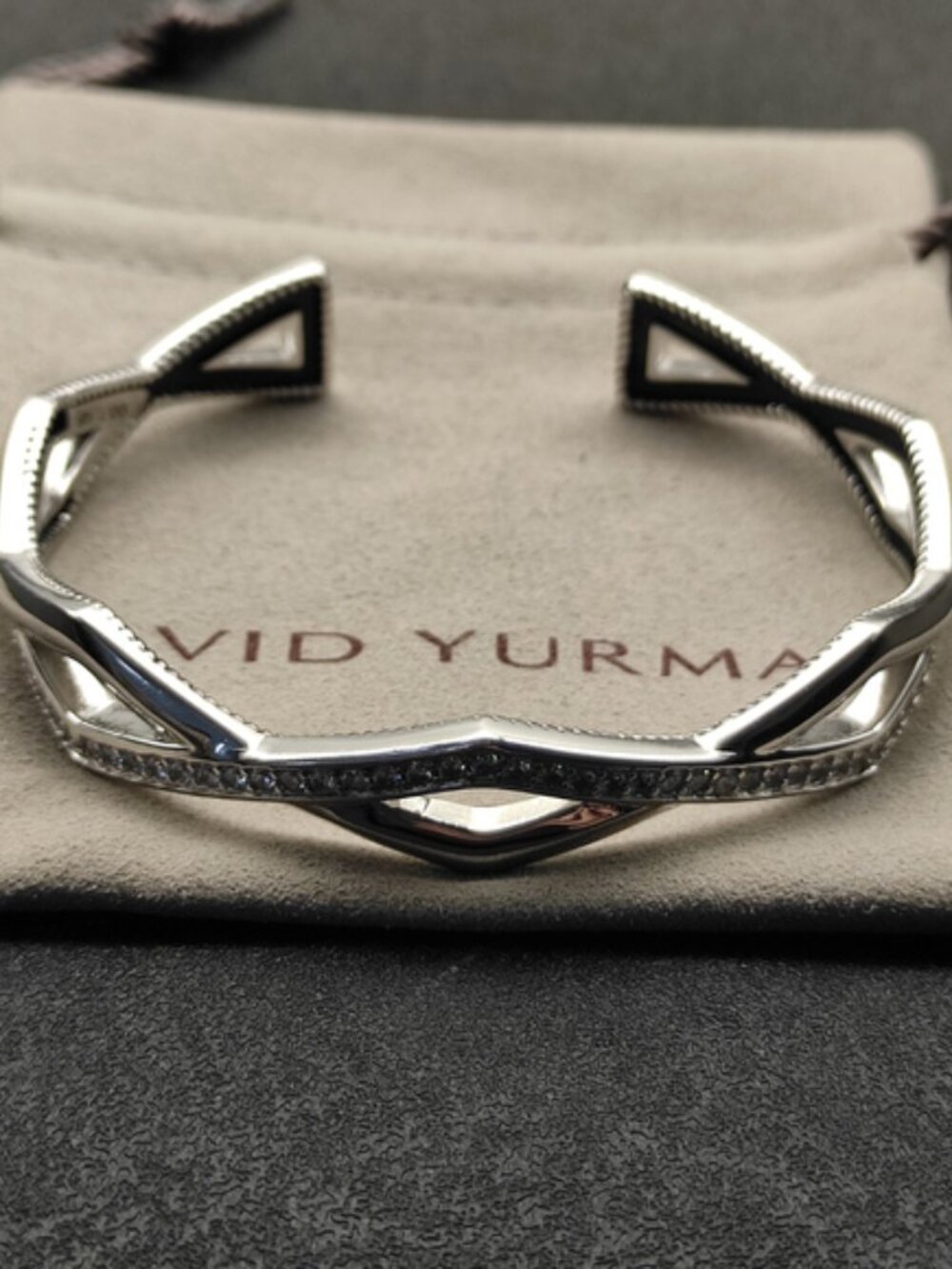 David Yurman Angular Geometric Open‑Cuff Bangle